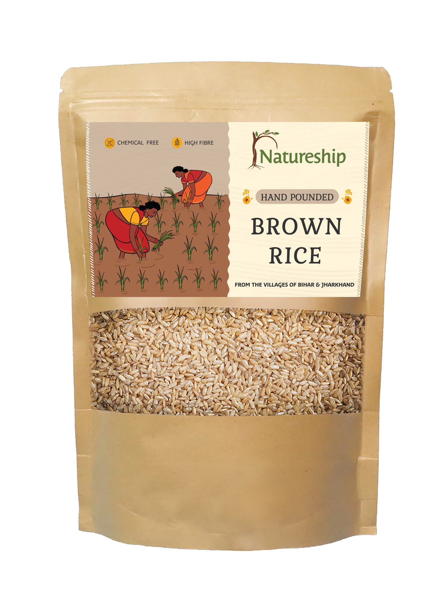 Brown Rice - Hand Pounded | Chemical Free | High Fibre | From Bihar & Jharkhand
