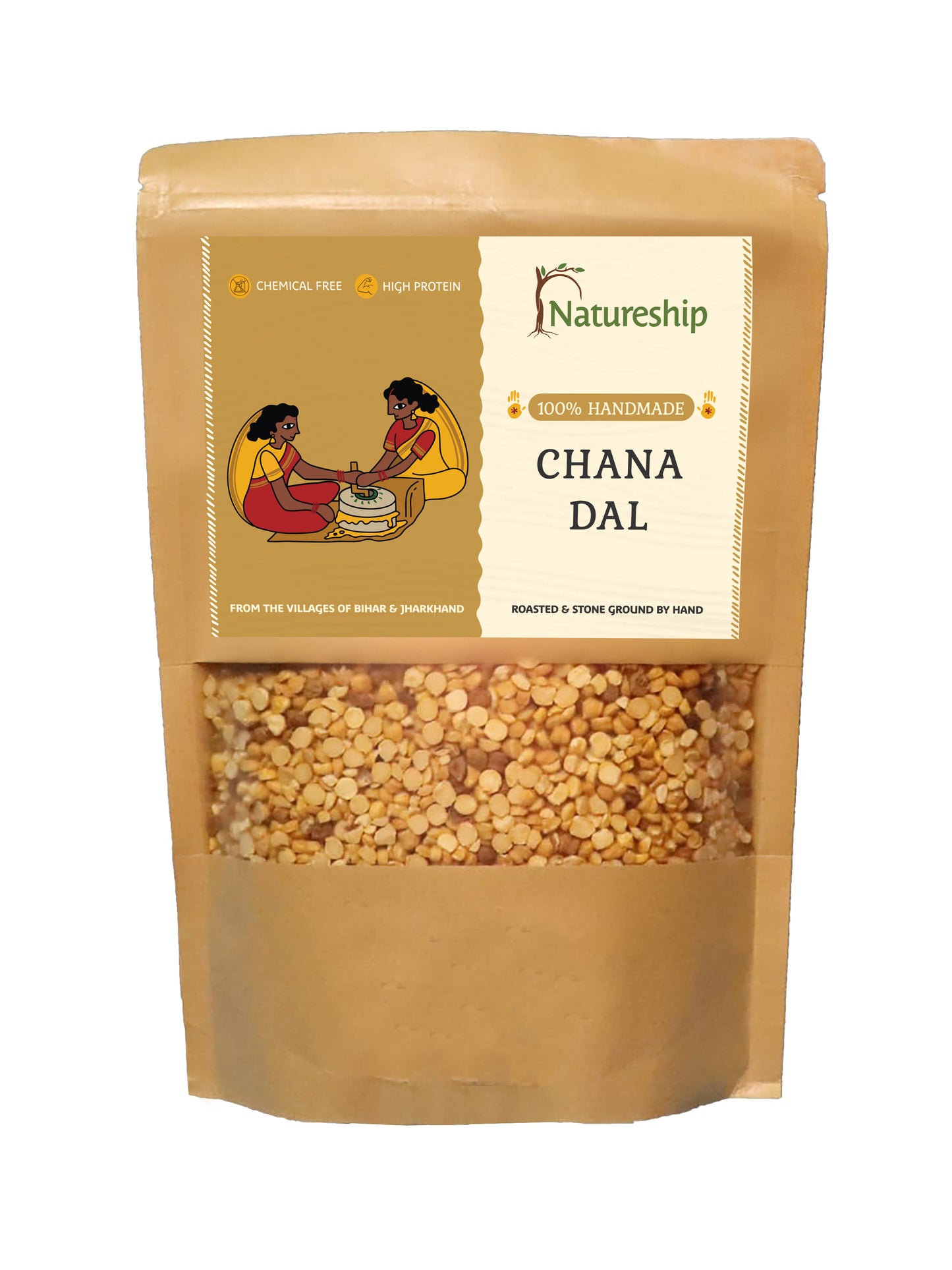 Chana dal – | Roasted & Stone-Ground by Hand (45–60 Rotations/Hour) | Chemical free| High Protein| From Bihar & Jharkhand