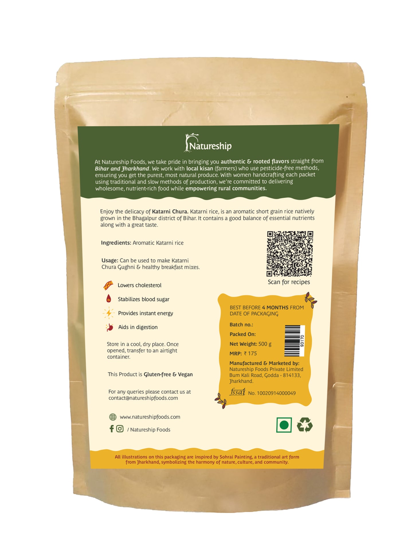 Katarni Chura/Poha/Flattened Rice - Premium, Aromatic, Bihar Speciality | Chemical Free | Energy Booster