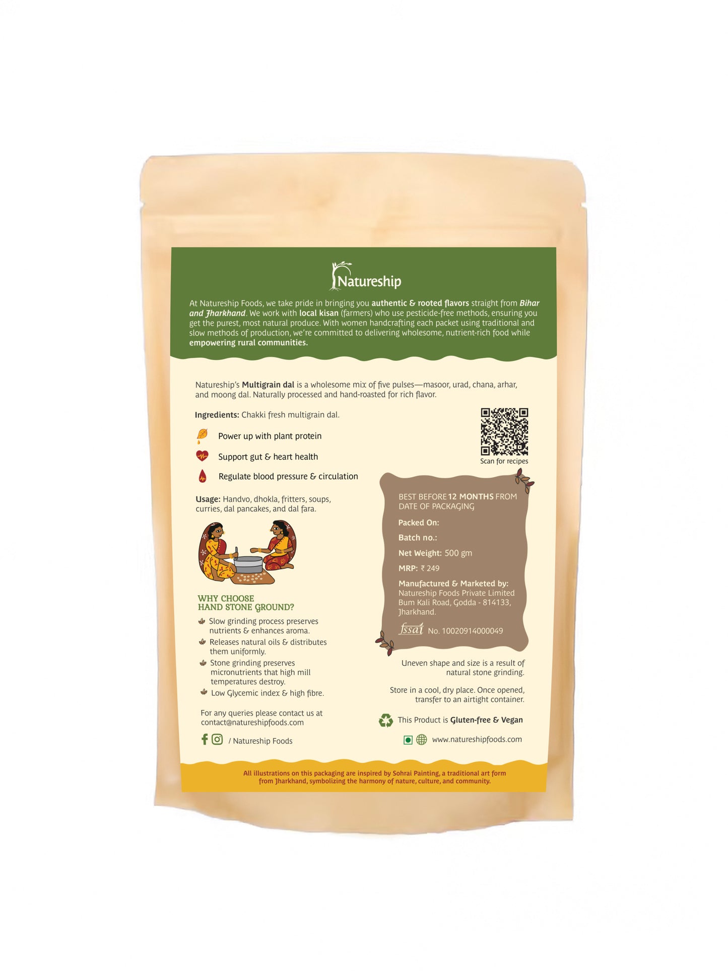 Multigrain dal – | Roasted & Stone-Ground by Hand (45–60 Rotations/Hour) | Chemical free| High Protein| From Bihar & Jharkhand