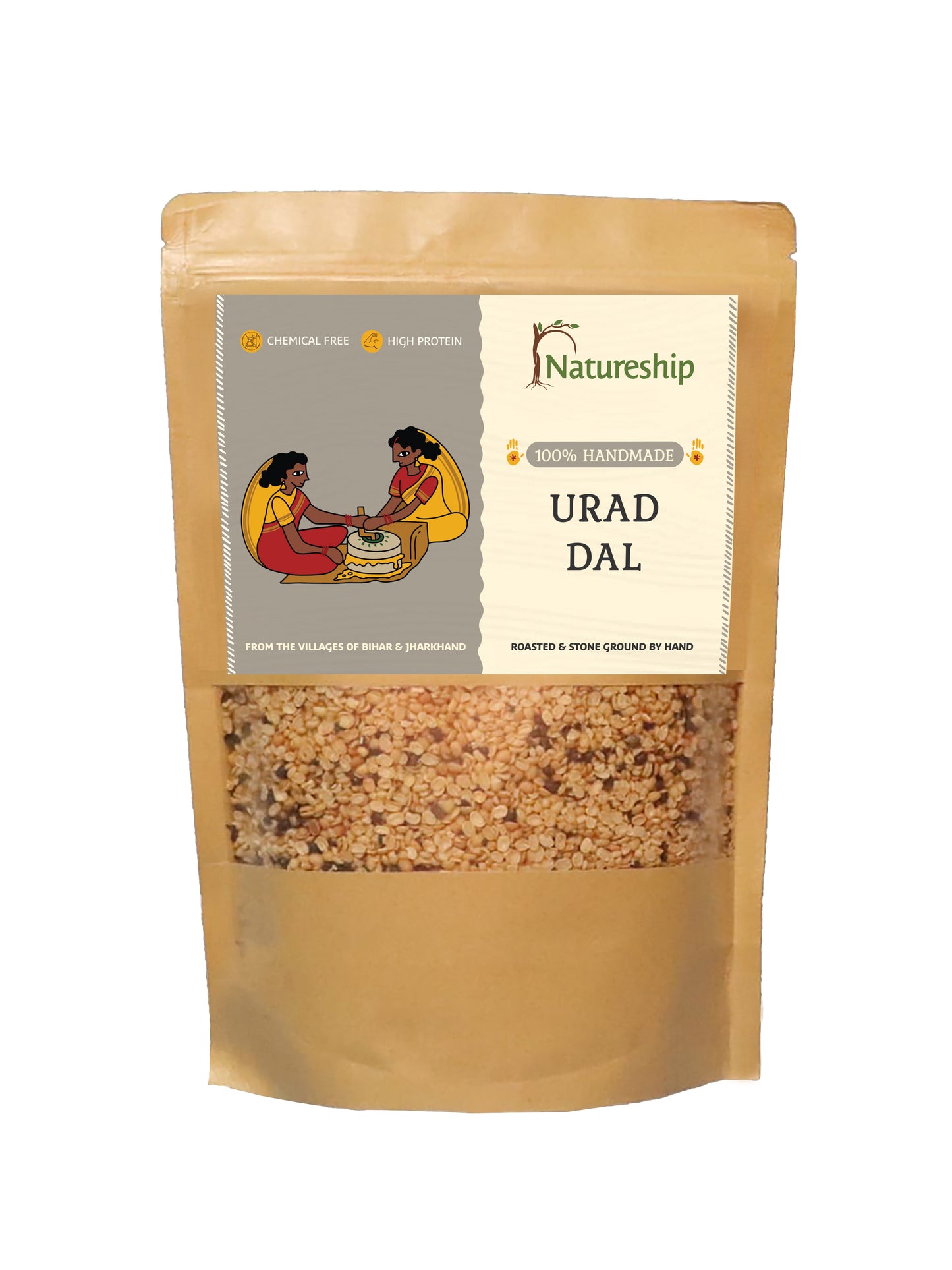 Urad dal – | Roasted & Stone-Ground by Hand (45–60 Rotations/Hour) | Chemical free| High Protein| From Bihar & Jharkhand