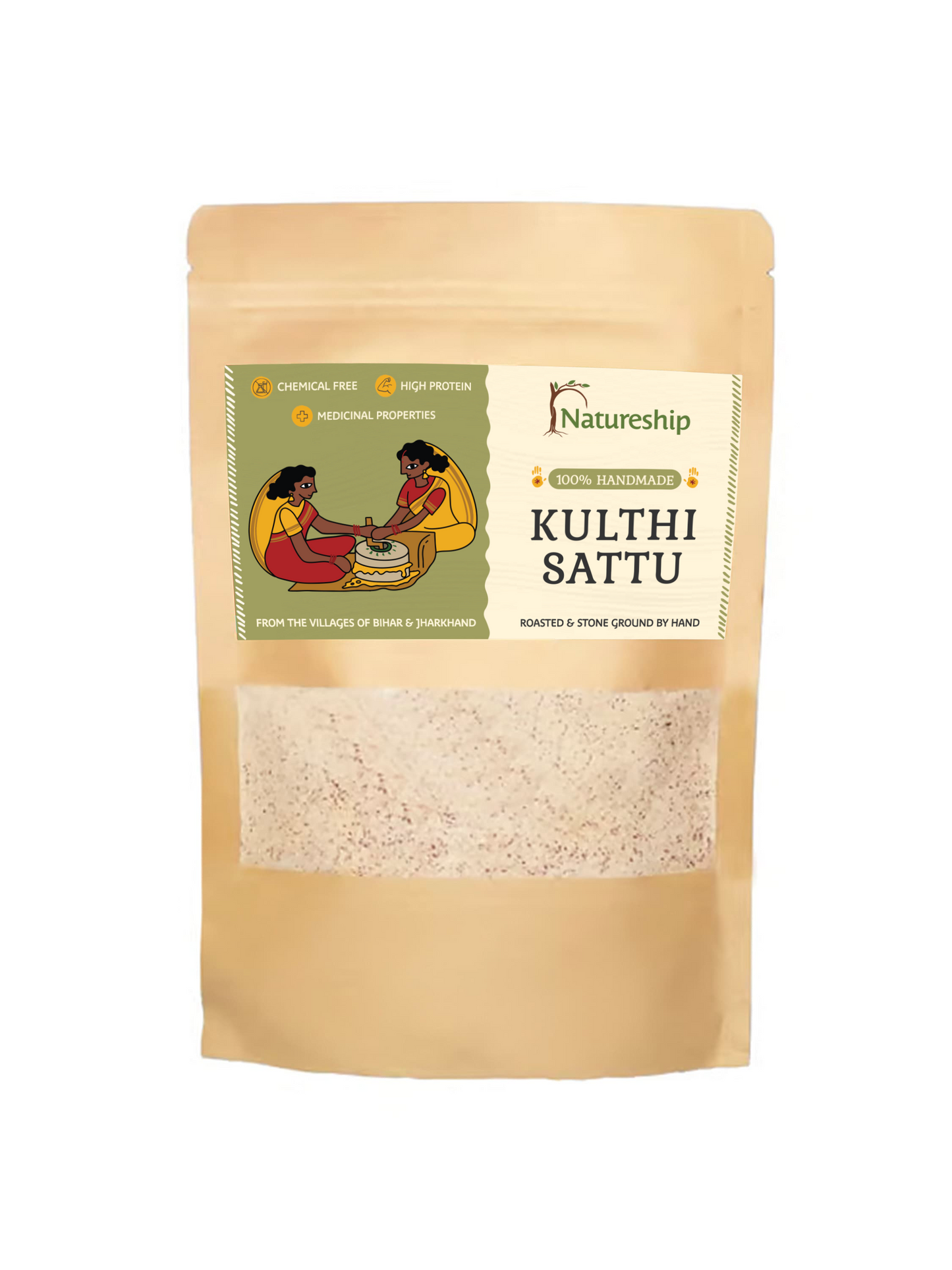 Kulthi/Horse Gram Sattu – Handmade Superfood | Roasted & Stone-Ground by Hand (45–60 Rotations/Hour) | High Protein | Ancient Remedy| From Bihar & Jharkhand