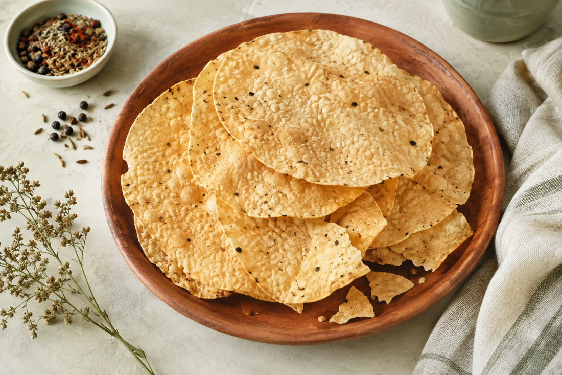 Urad Dal Flour Papad-Style Crisps (Baked Khichiya)