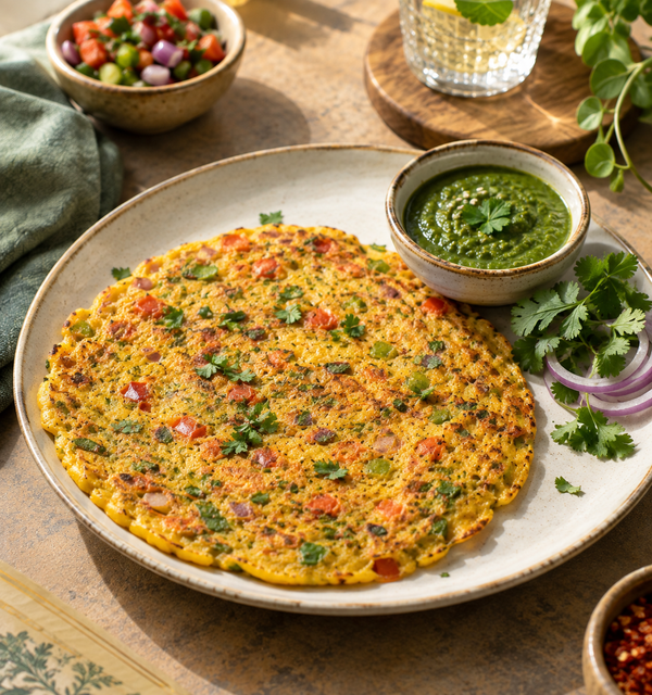 Besan Chilla with Vegetables