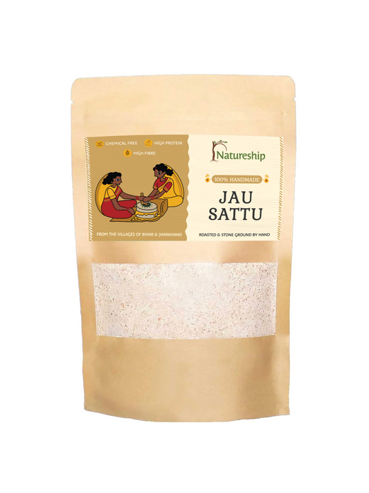 jau_ka_sattu_barley_sattu_jau_sattu_powder
Jau sattu (barley sattu) — handroasted, stone-ground fresh, made to order